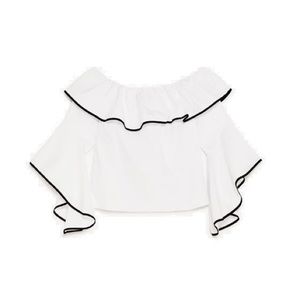 Off the should contrast blouse